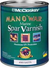 McCloskey Man O' War 080.0006505.005 Marine Spar Varnish, Satin, Clear, Liquid, 1 qt